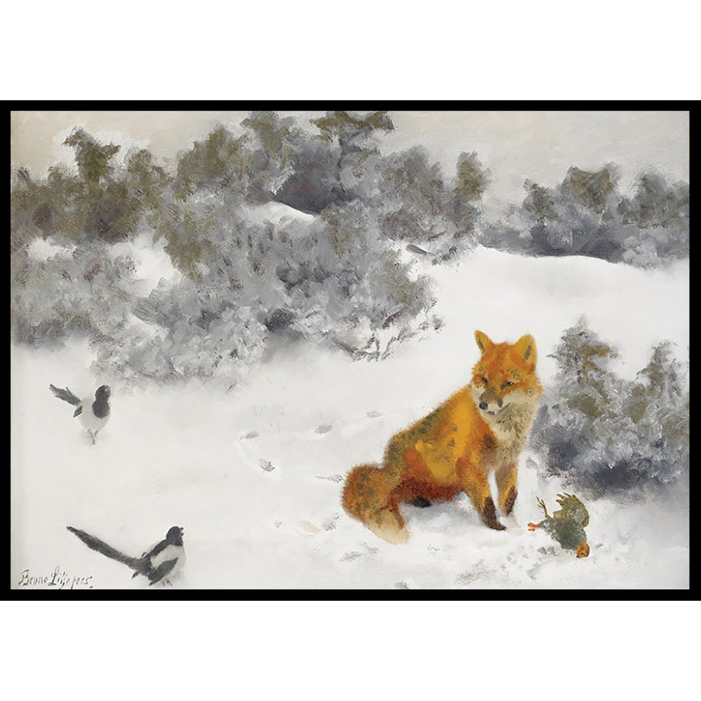 Poster Gallerix Räv i Vinterlandskap By Bruno Liljefors No2
