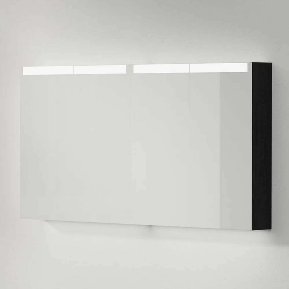 Spegelskåp Stage Plus 140, Black Oak, 4 Luckor,1400x720x140 Bredd: 1400 mm, Black Oak, Dubbla luckor