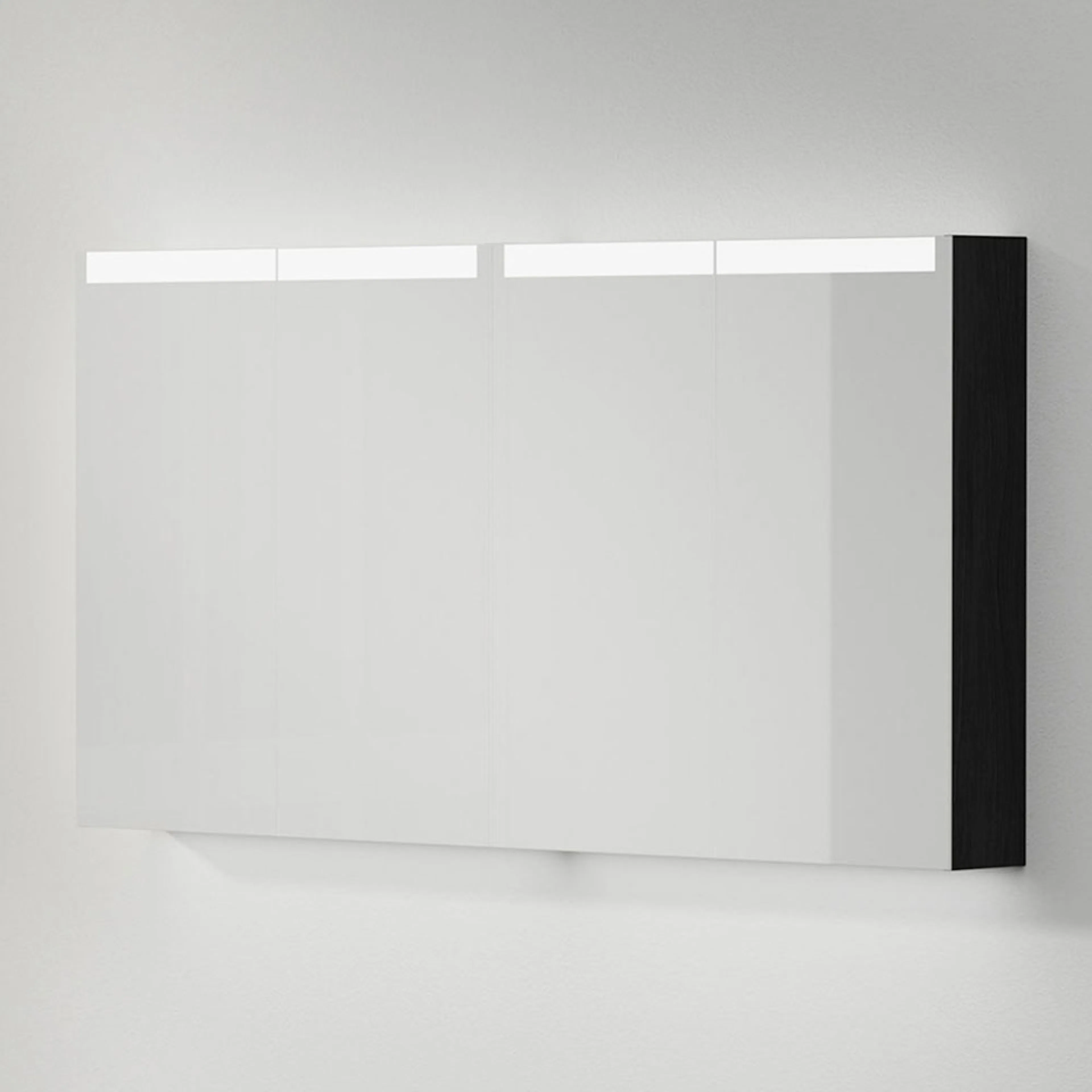 Spegelskåp Stage Plus 140, Black Oak, 4 Luckor,1400x720x140 Bredd: 1400 mm, Black Oak, Dubbla luckor