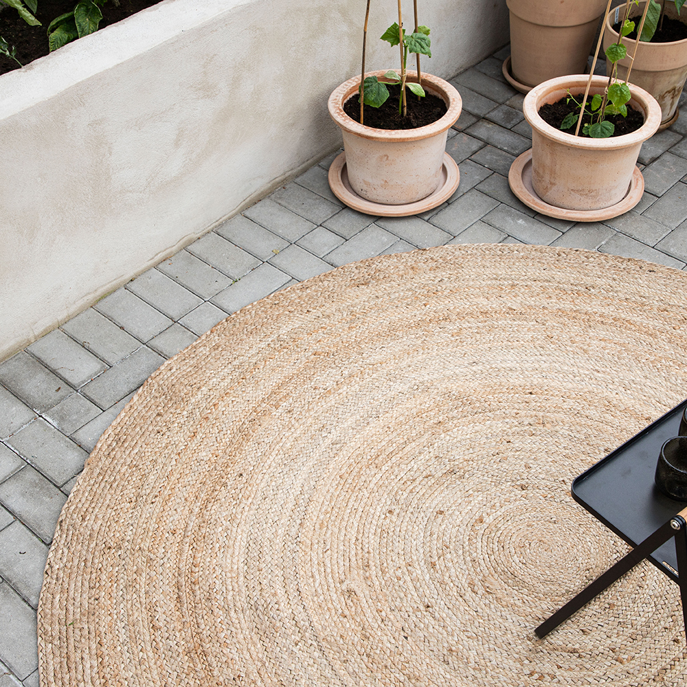 Oliver 100% jute - 200*200- -Round-Natural dark 200x200 cm