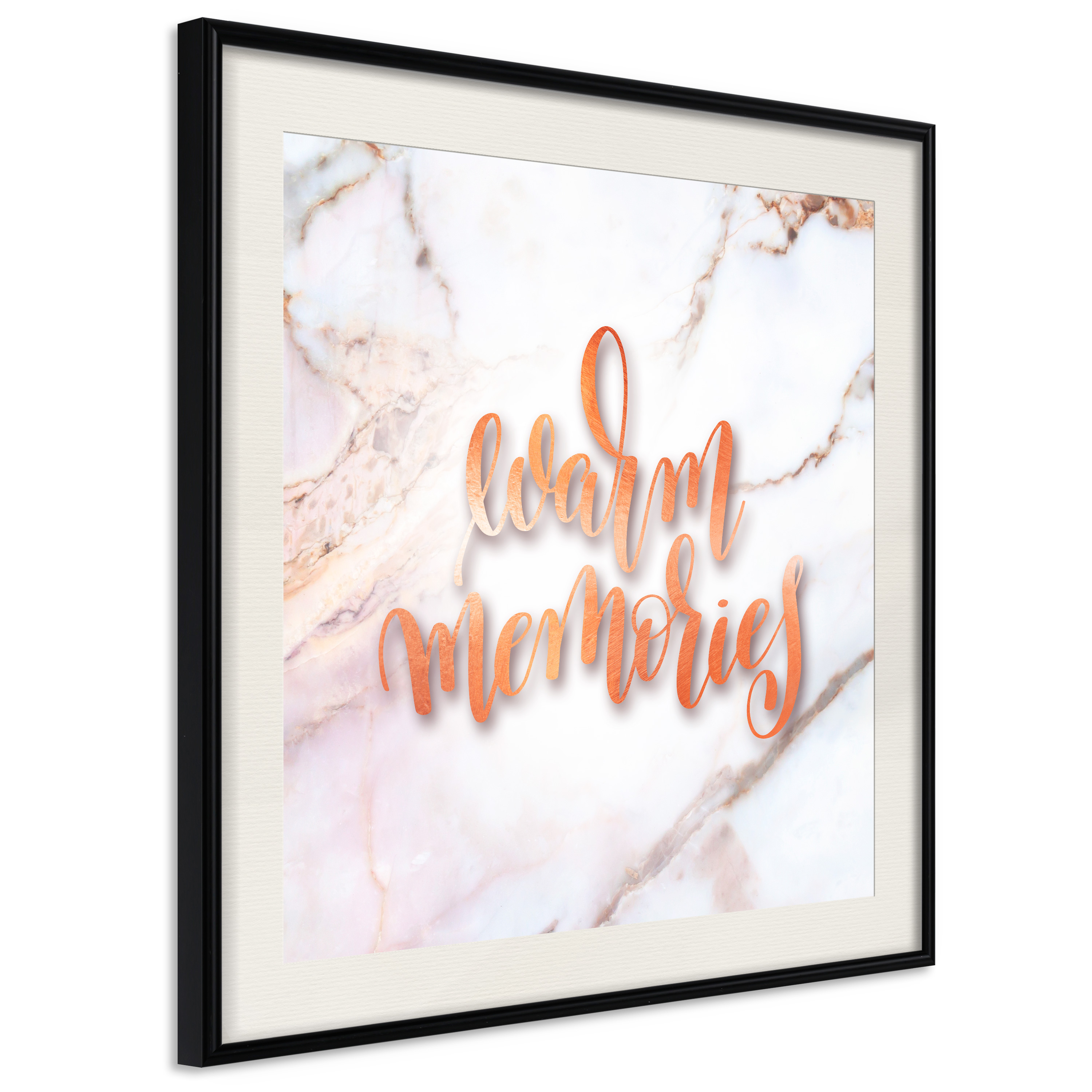 Affisch - Warm Memories (Square) [Poster] 20x20 Svart ram med passepartout, 20x20 cm