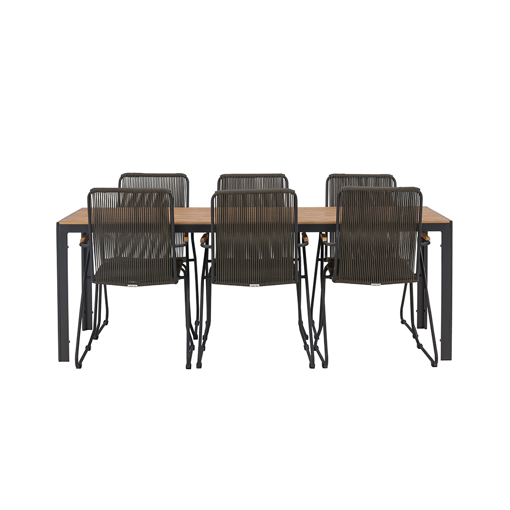 Break Diningtable Alumnium - Black / Nature Rectangular 90*2 Svart