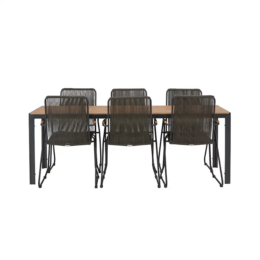 Break Diningtable Alumnium - Black / Nature Rectangular 90*2 Svart
