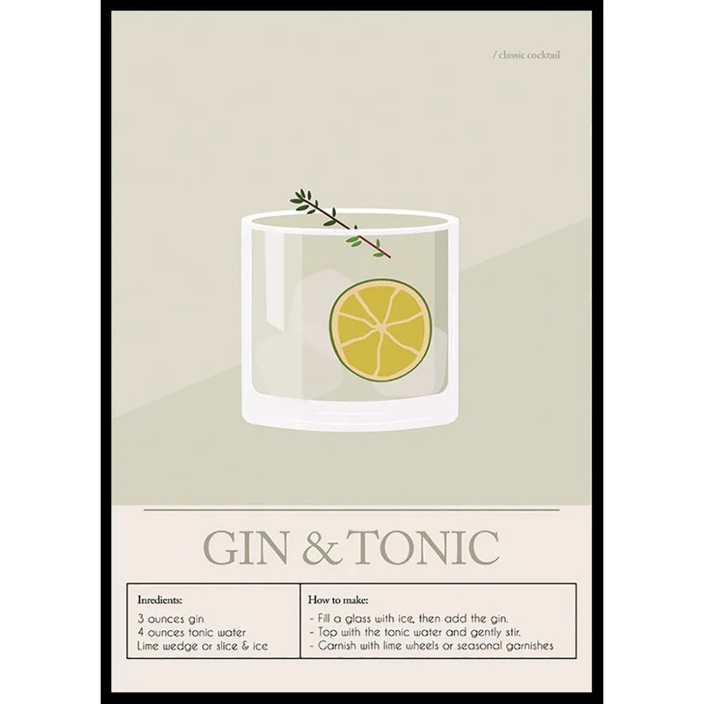 Poster Gallerix Gin Tonic Cocktail