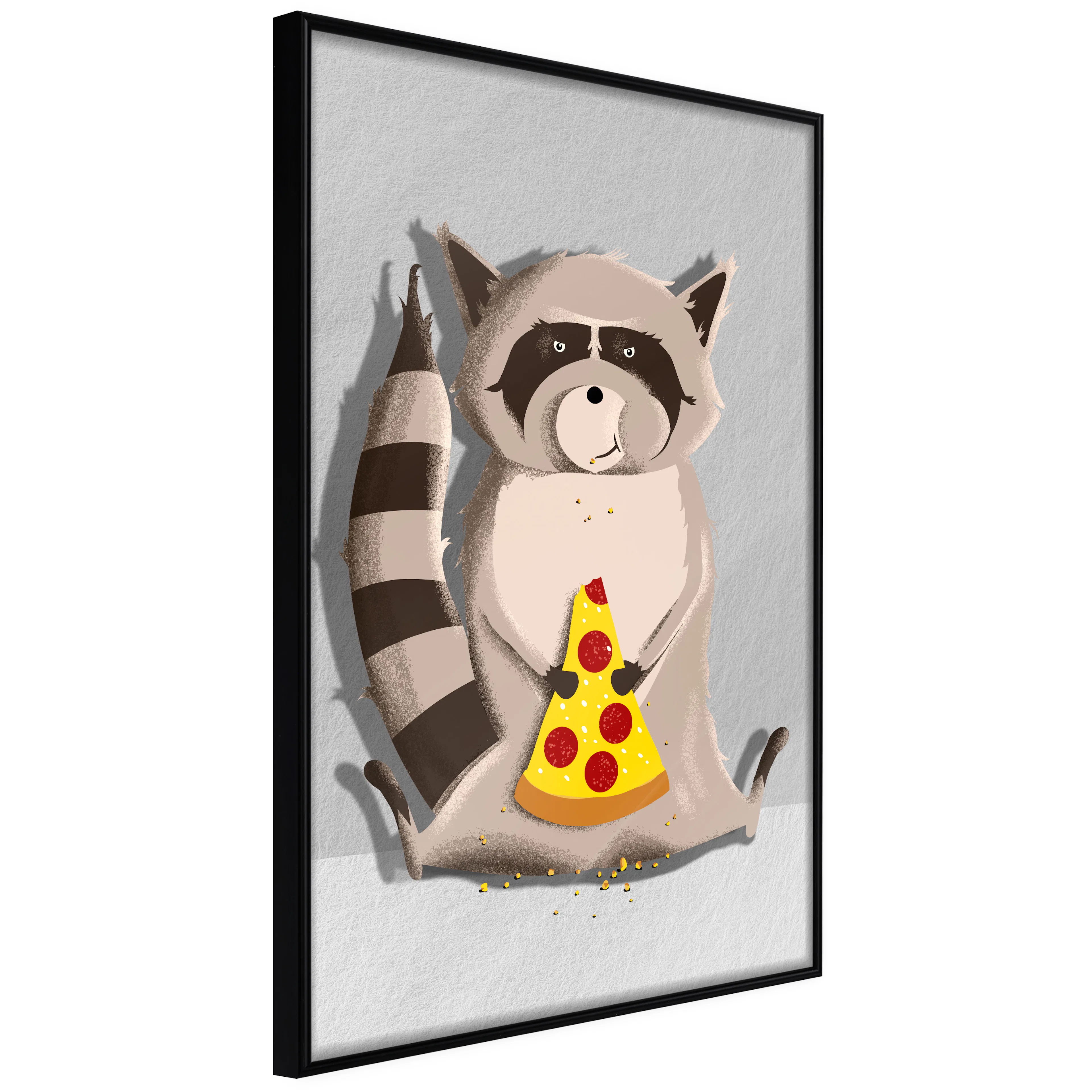 Affisch - Gourmand Raccoon [Poster] 40x60 Svart ram, 40x60 cm