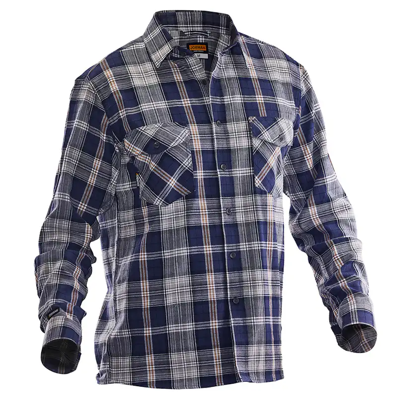 Flanellskjorta Jobman Navy/Grey 5138