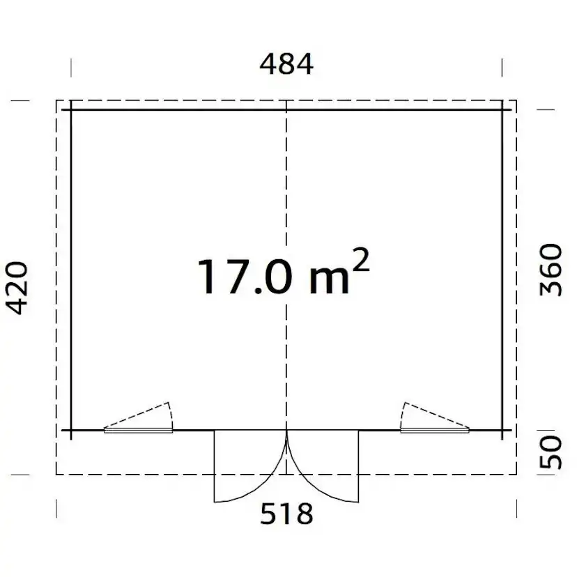 Klara 17,0 m2 PNT7012A2 Mörkgrå/Antracit