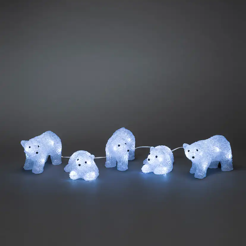 Dekorationsbelysning Gnosjö Konstsmide Isbjörnar 5 st LED