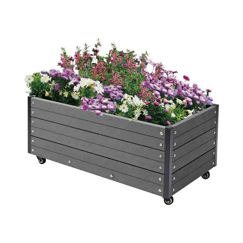 Planteringslåda HORTUS Komposit med Hjul, 25 mm