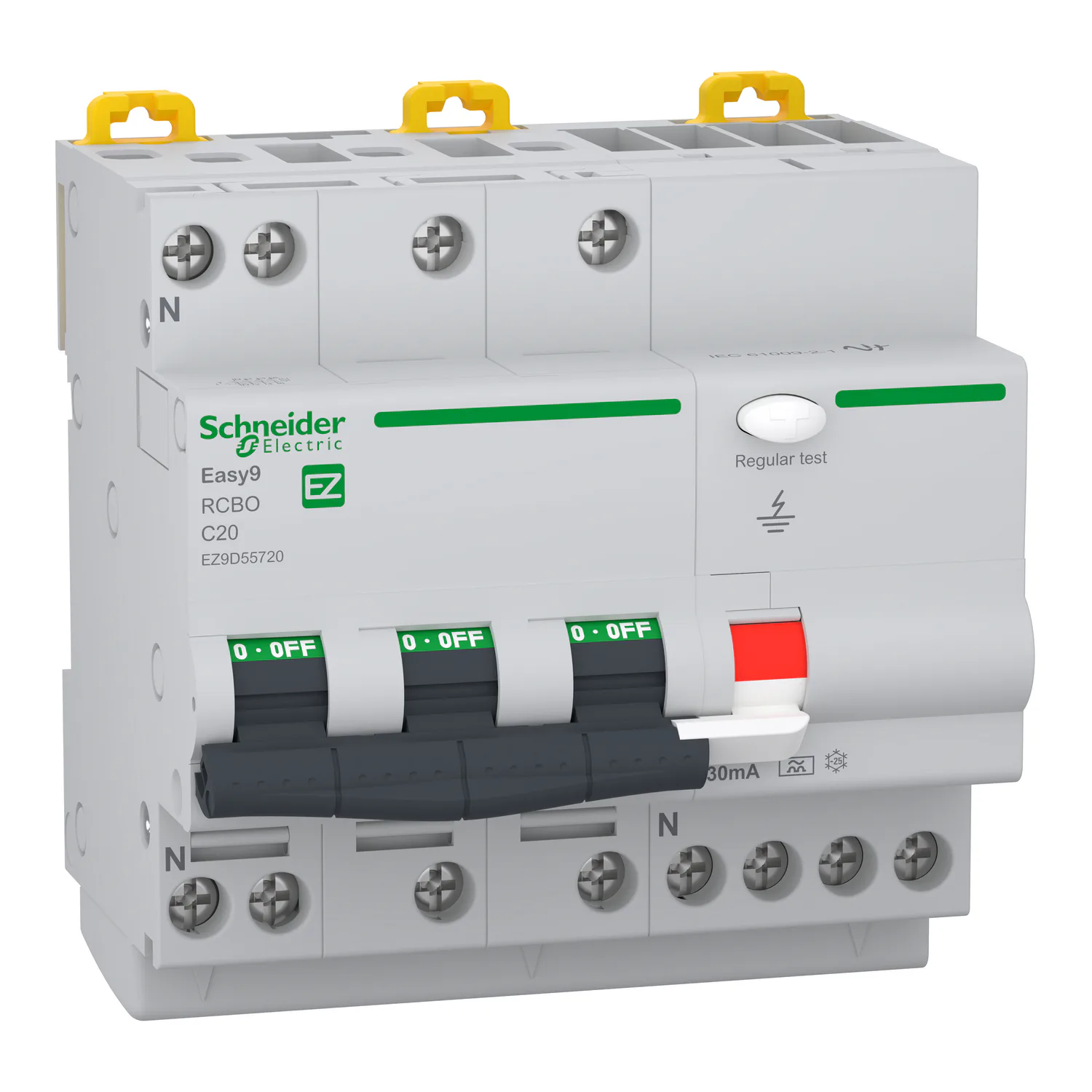 Personskyddsbrytare Schneider Electric Easy9 3-polig + N C20A 30 mA A