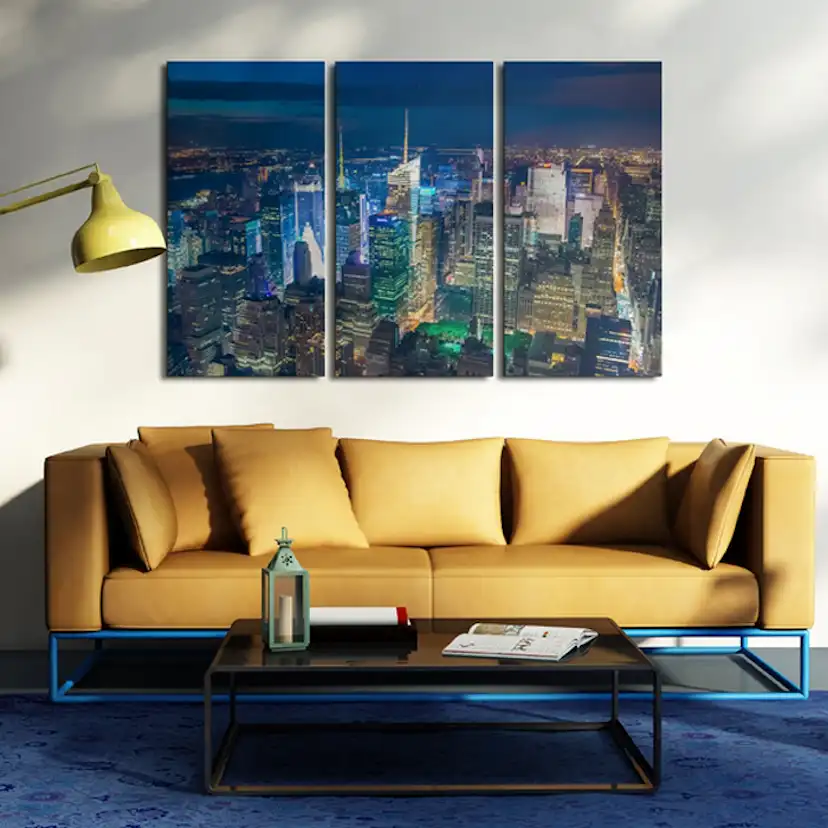 Tavla Arkiio Bird´s Eye View Of New York City By Night
