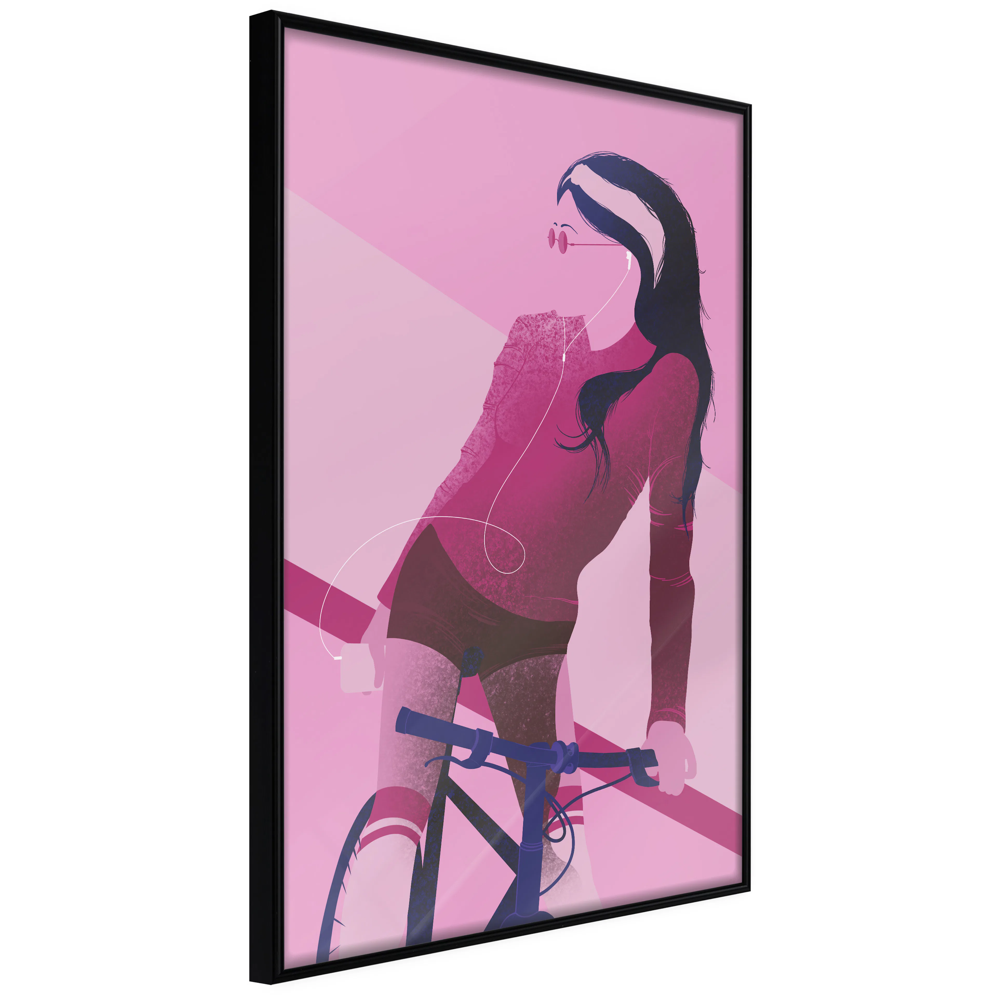 Affisch - Woman on Bicycle [Poster] 40x60 Svart ram, 40x60 cm
