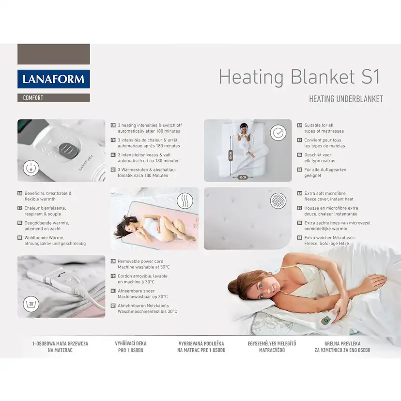 Värmemadrass Lanaform S1 150x80 cm