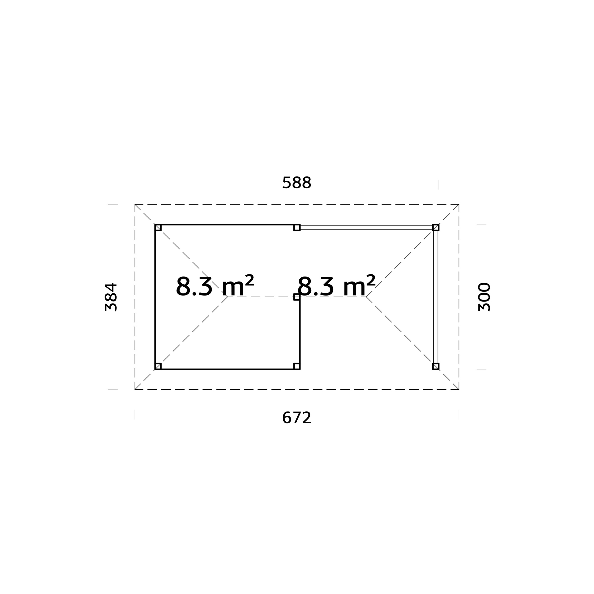 Stuga Palmako Bianca 16,6 m2 Set 3