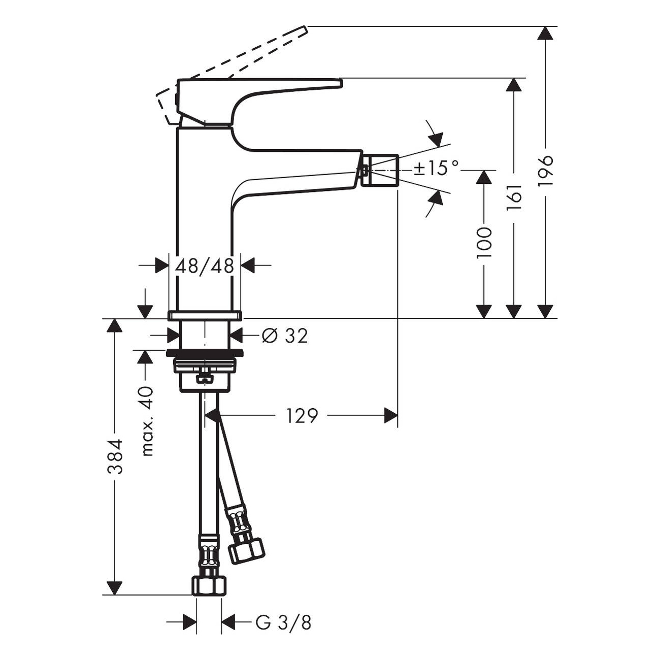 Bidéblandare Hansgrohe Metropol