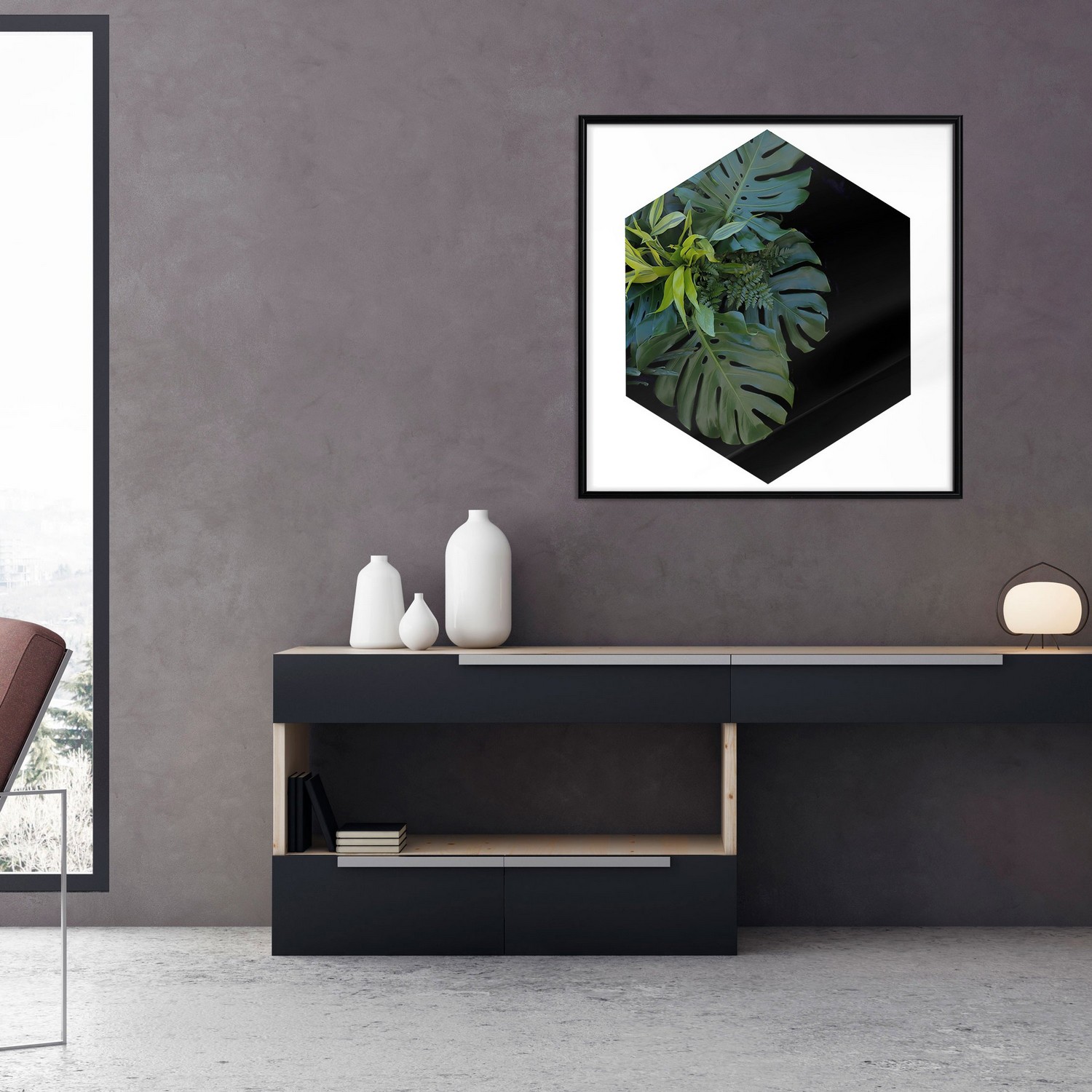 Poster Artgeist Affisch Plant Hexagon