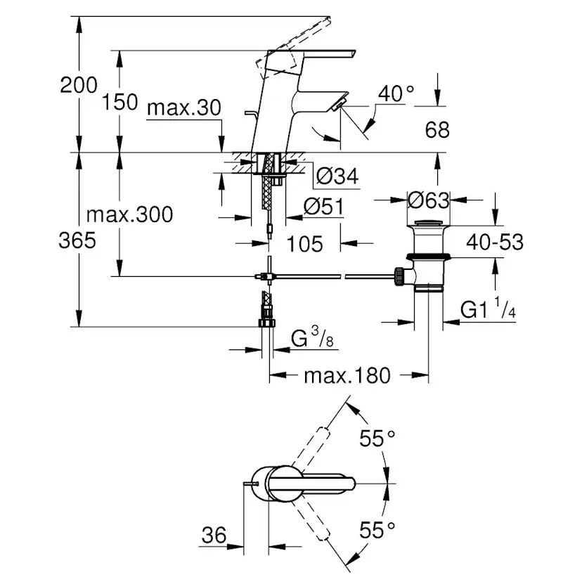 Tvättställsblandare Grohe 32557