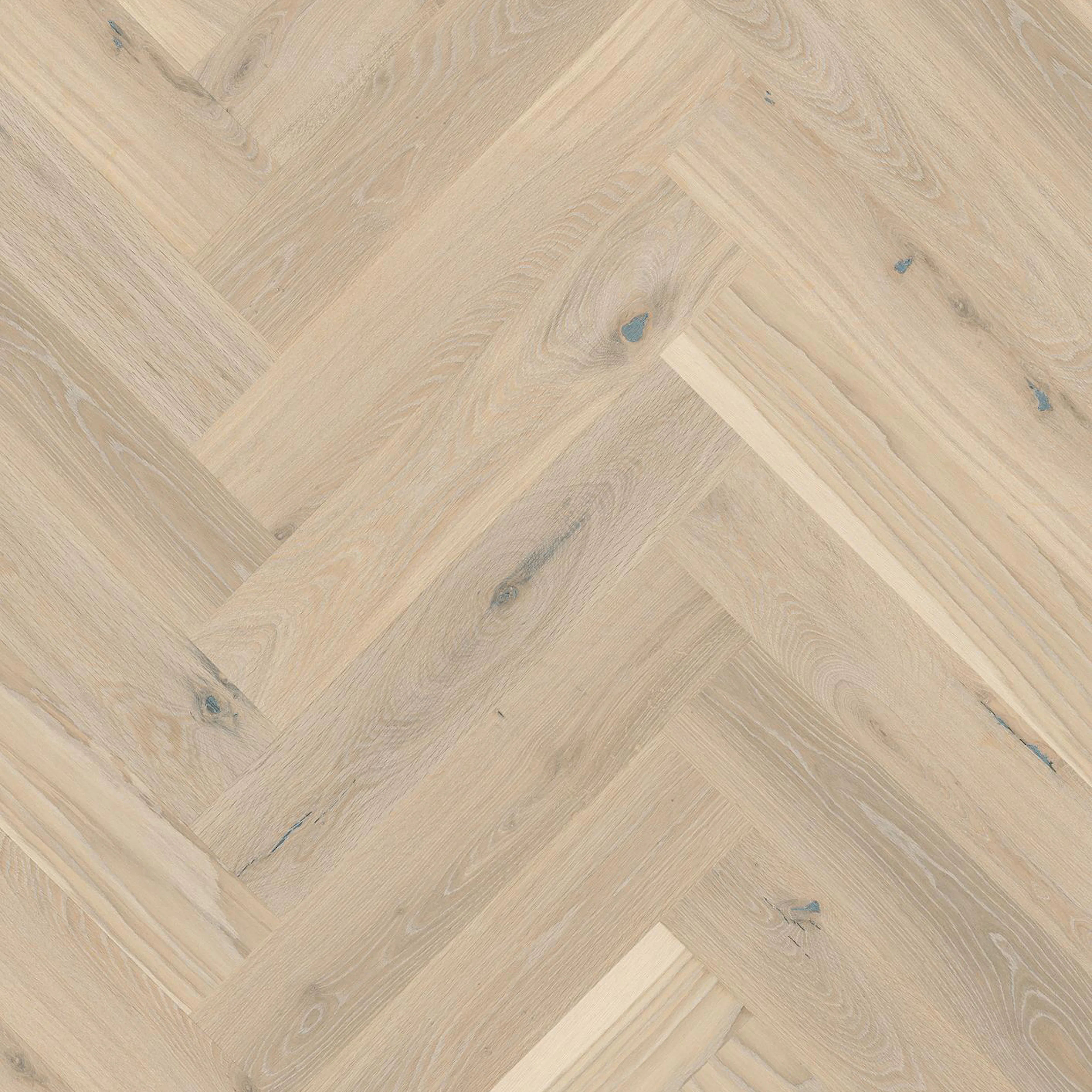 Fiskbensplank Boen Ek Pale White Herringbone Live Pure Ultra Matt Lack