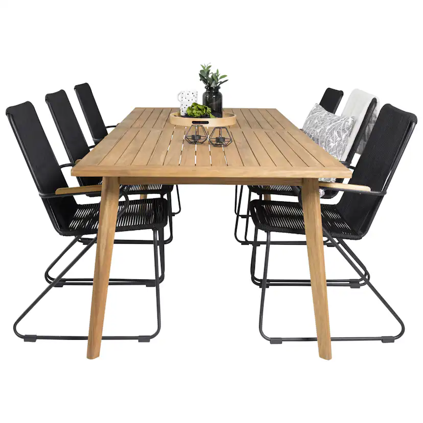 Matgrupp Venture Home Caisa 220 med 6 Berfin Karmstolar