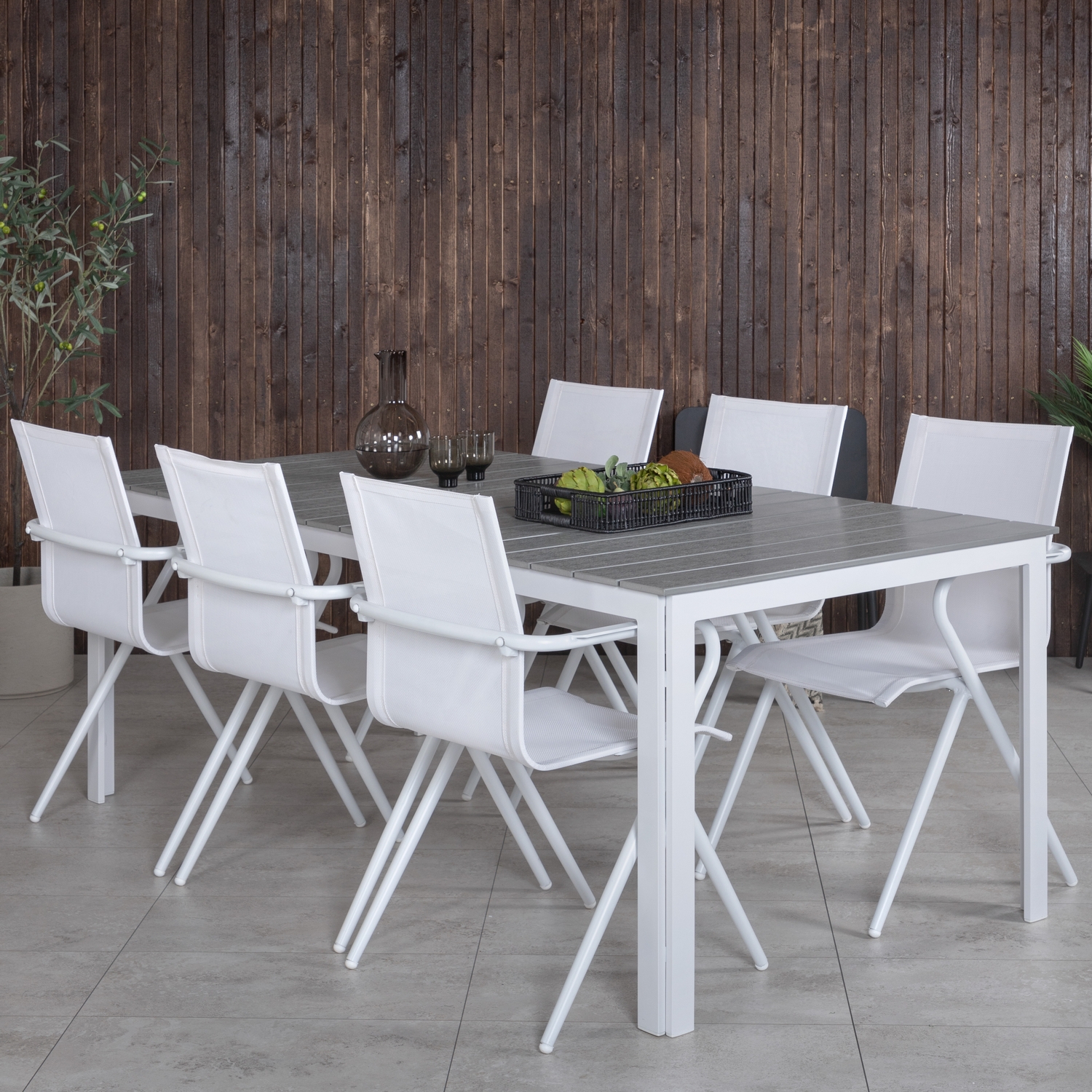Matgrupp Venture Home Pincy Vit med 6 Aspen Matstolar