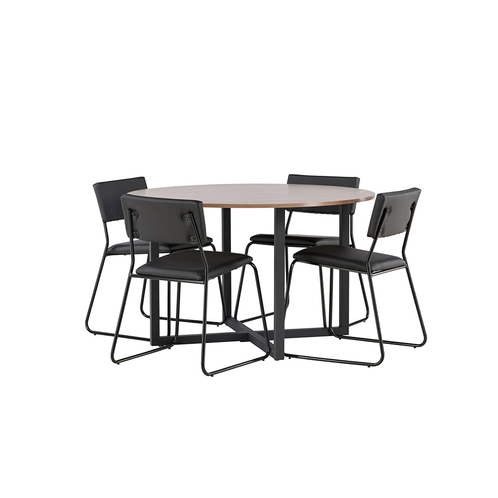 Matgrupp Venture Home Durango Ø 120 cm med 4 Kenth Stolar