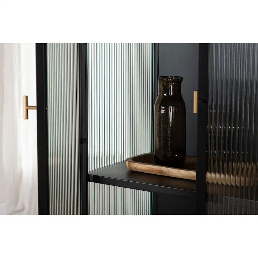 Vitrinskåp Venture Home Garis Svart Stål 160cm