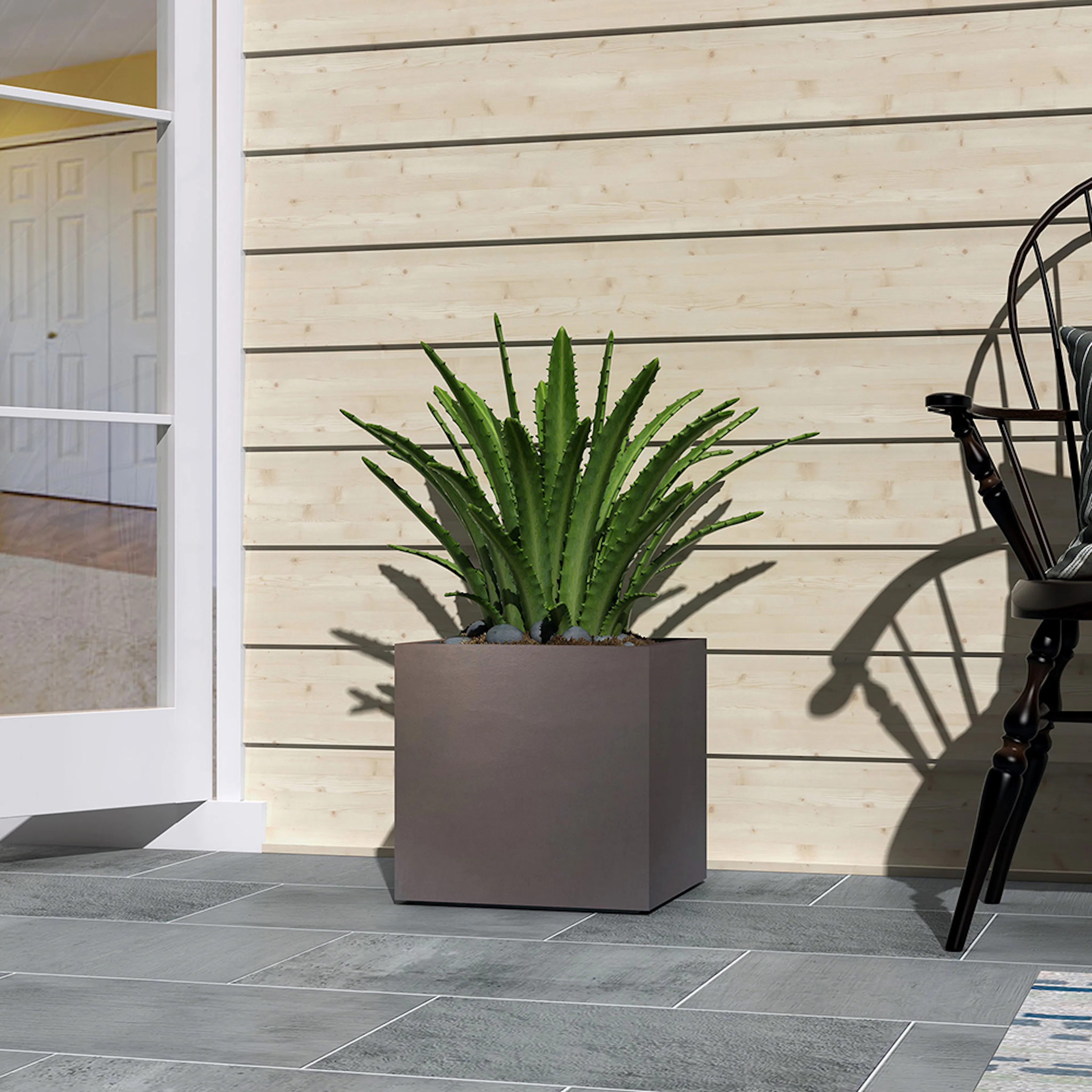 Kruka Lyfco Fyrkantig Mörkbrun