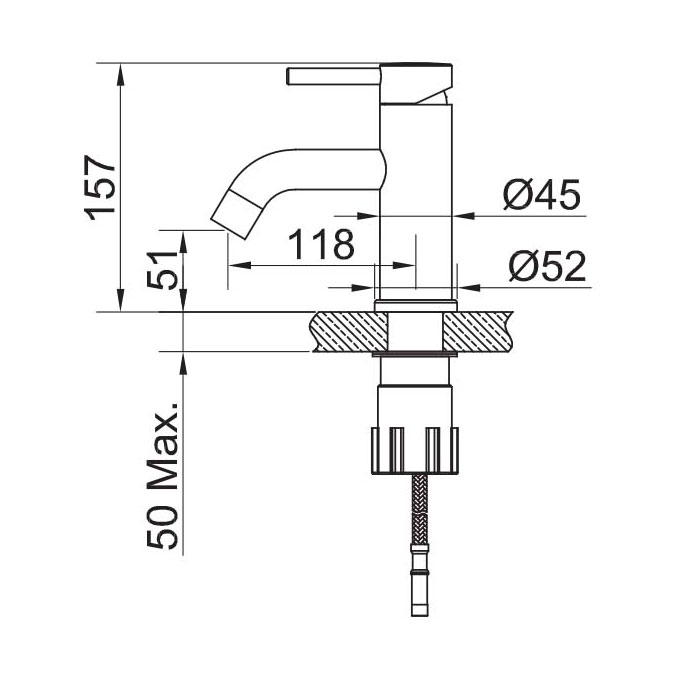 Tvättställsblandare Scandtap Steel Wave