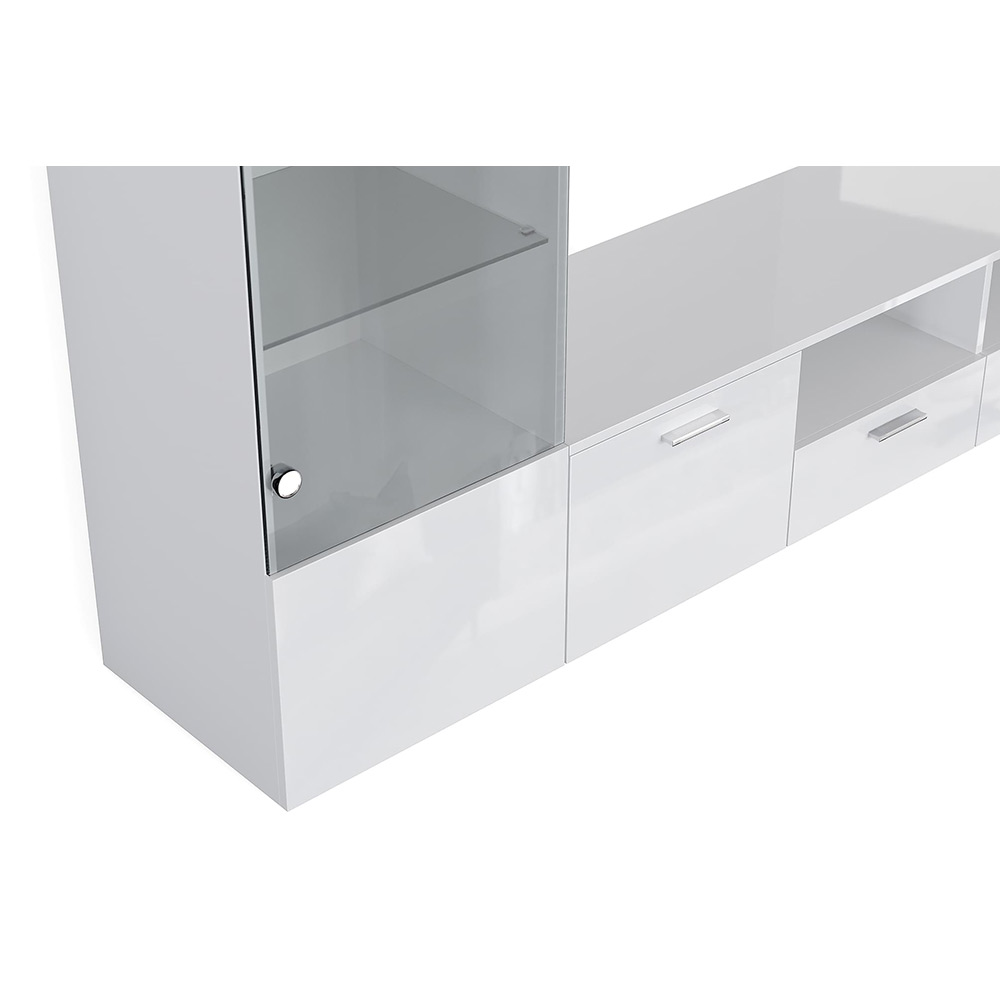 TV-Möbelset In Living Mellon Vit TV-Bänk & Hyllor 260cm