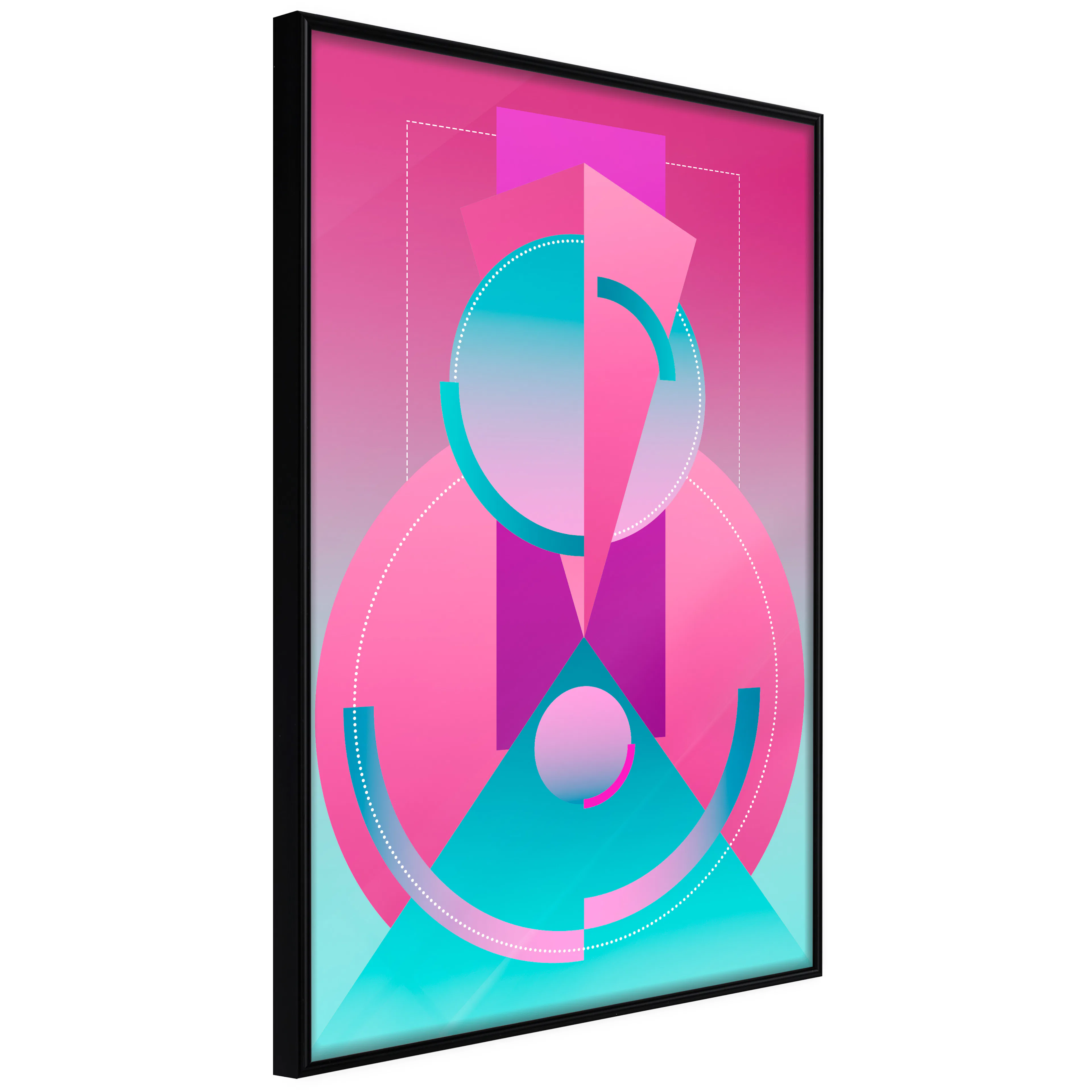 Affisch - Geometric Locomotive [Poster] 40x60 Svart ram, 40x60 cm
