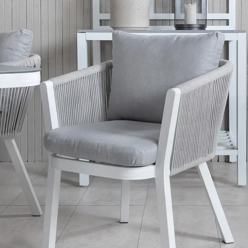 Matgrupp Venture Home Vyn Vit med 4 Vyn Matstolar