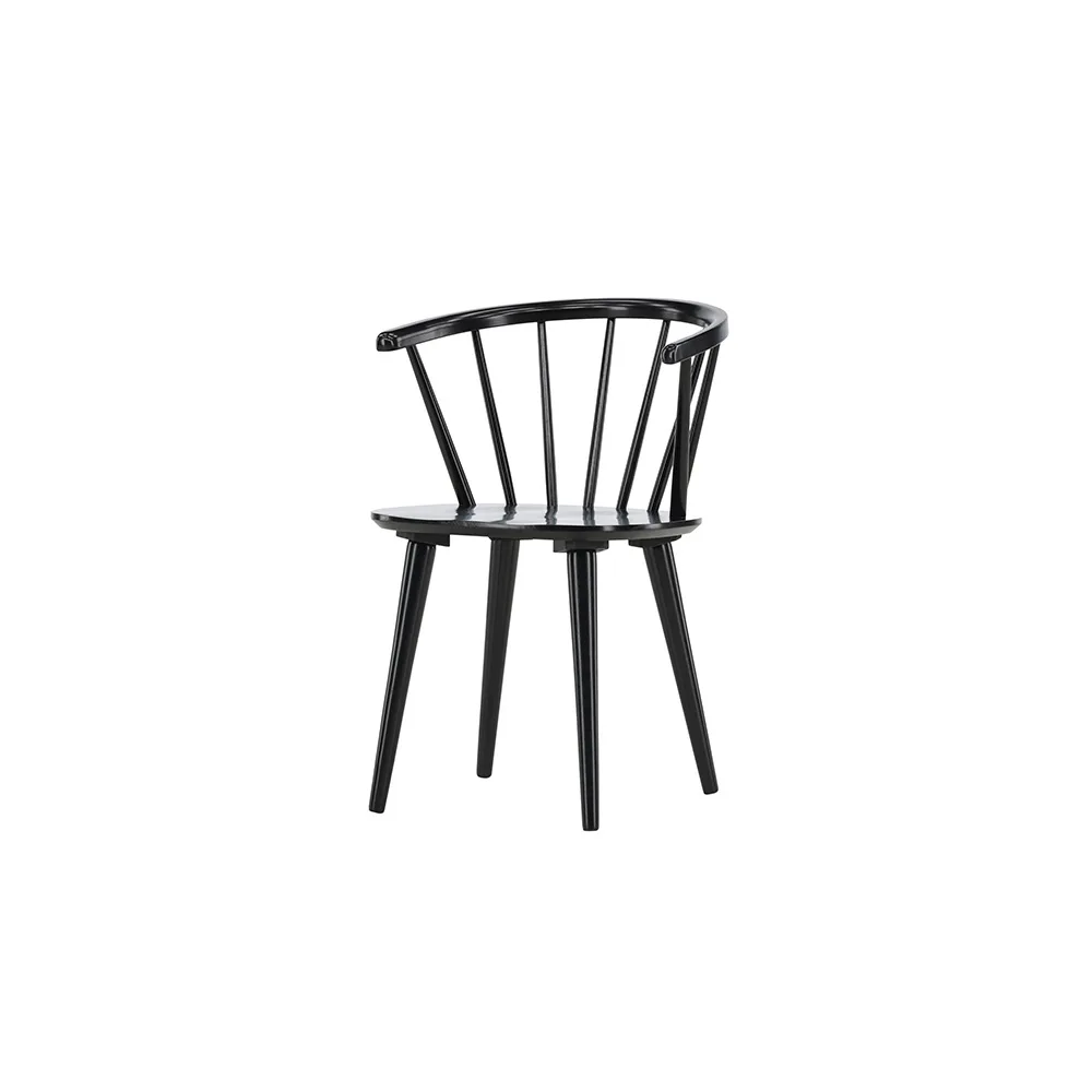 Bobby Dining Chair - Black / Black Solid Rubber Wood Svart