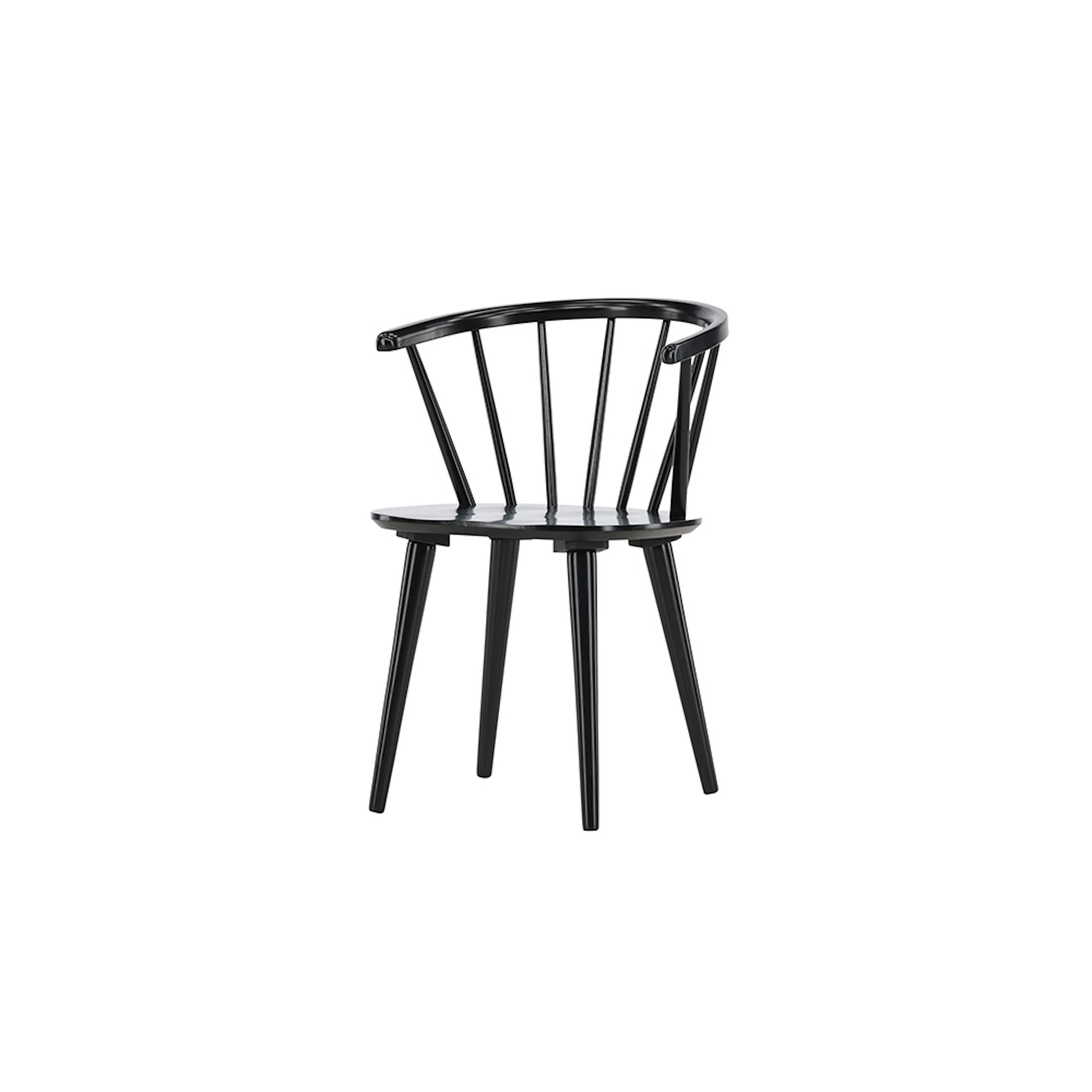 Bobby Dining Chair - Black / Black Solid Rubber Wood Svart