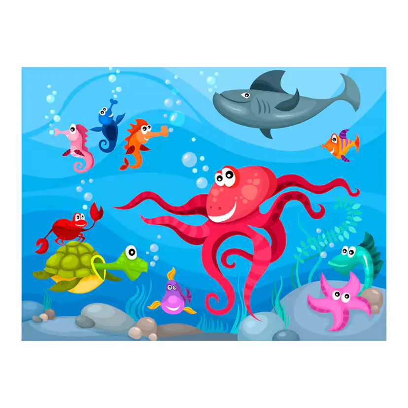 Fototapet Arkiio Octopus And Shark
