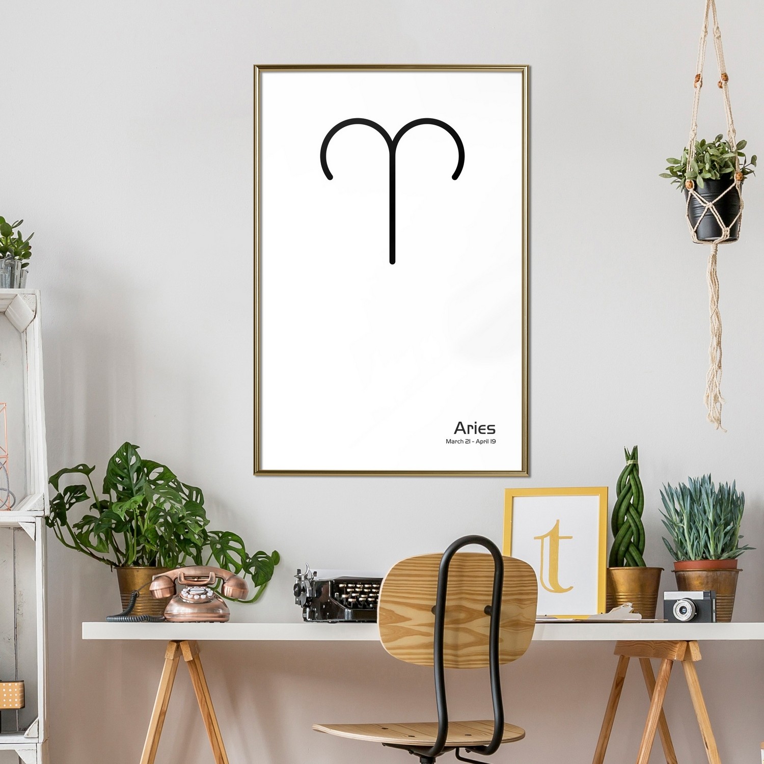 Affisch - Aries [Poster] 20x30 Guld ram, 20x30 cm