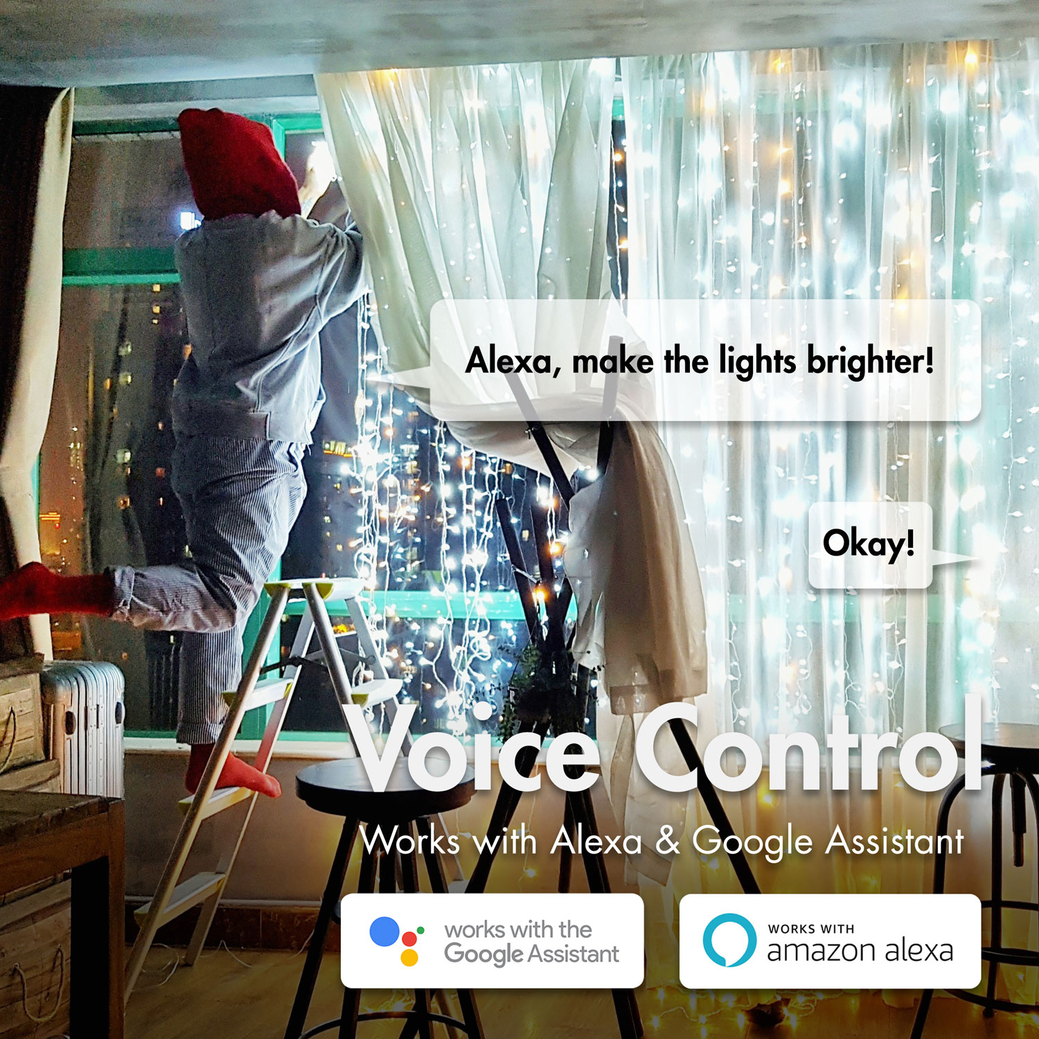 RGB-ljusslinga LogiLink Med Fjärrkontroll och WiFi Tuya IP65 3 m