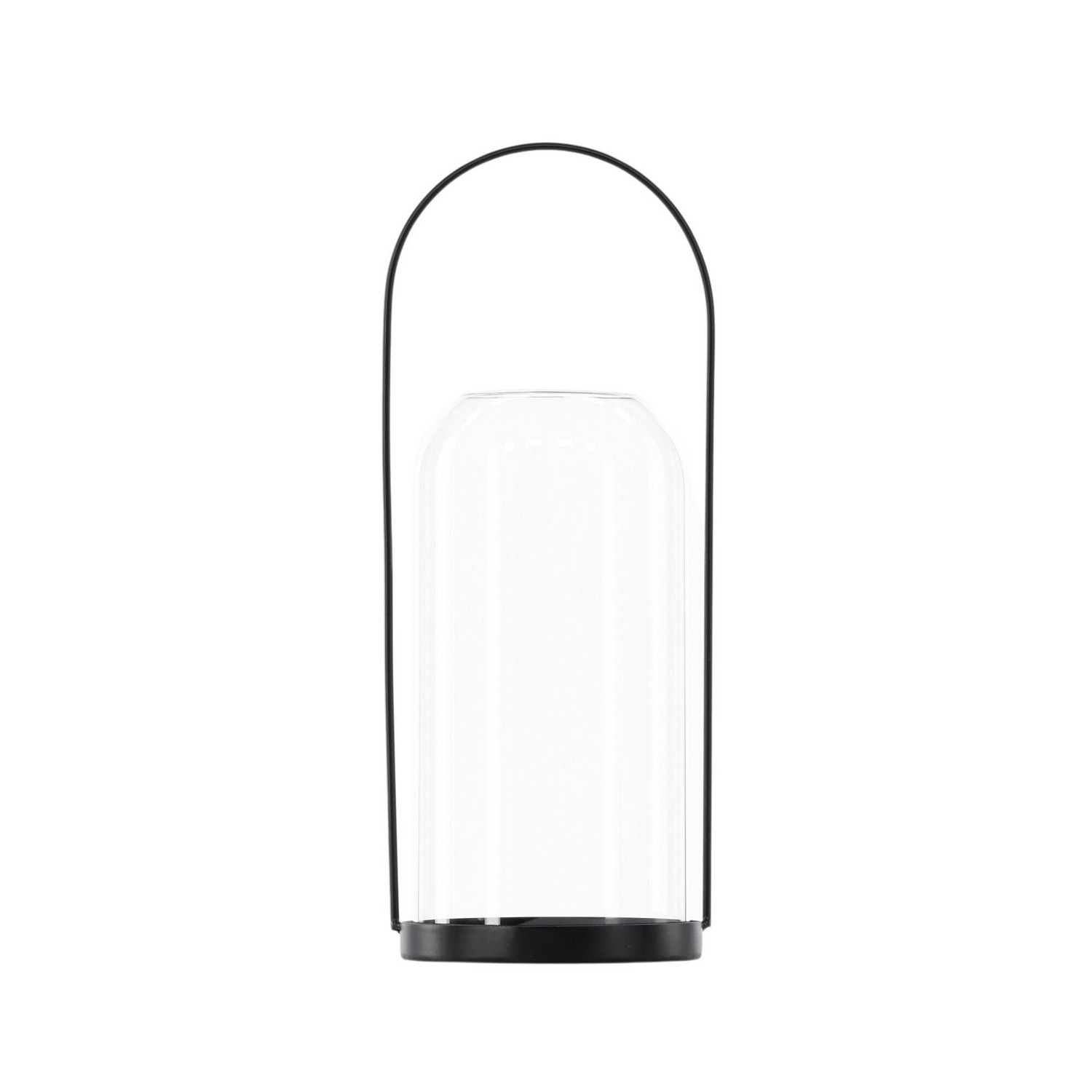 Flora Lantern -  Black/Clear Glass -  H35*13cm Diamater: 130 mm