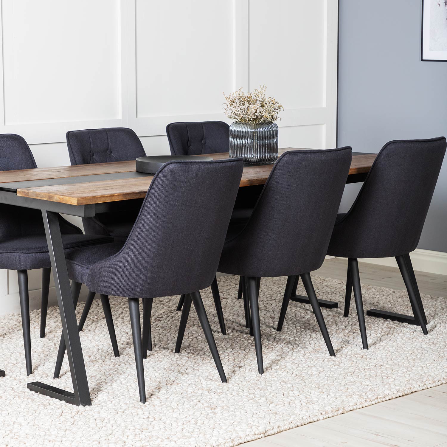 Matgrupp Venture Home Jane med 6 Vera Stolar Polyestertyg