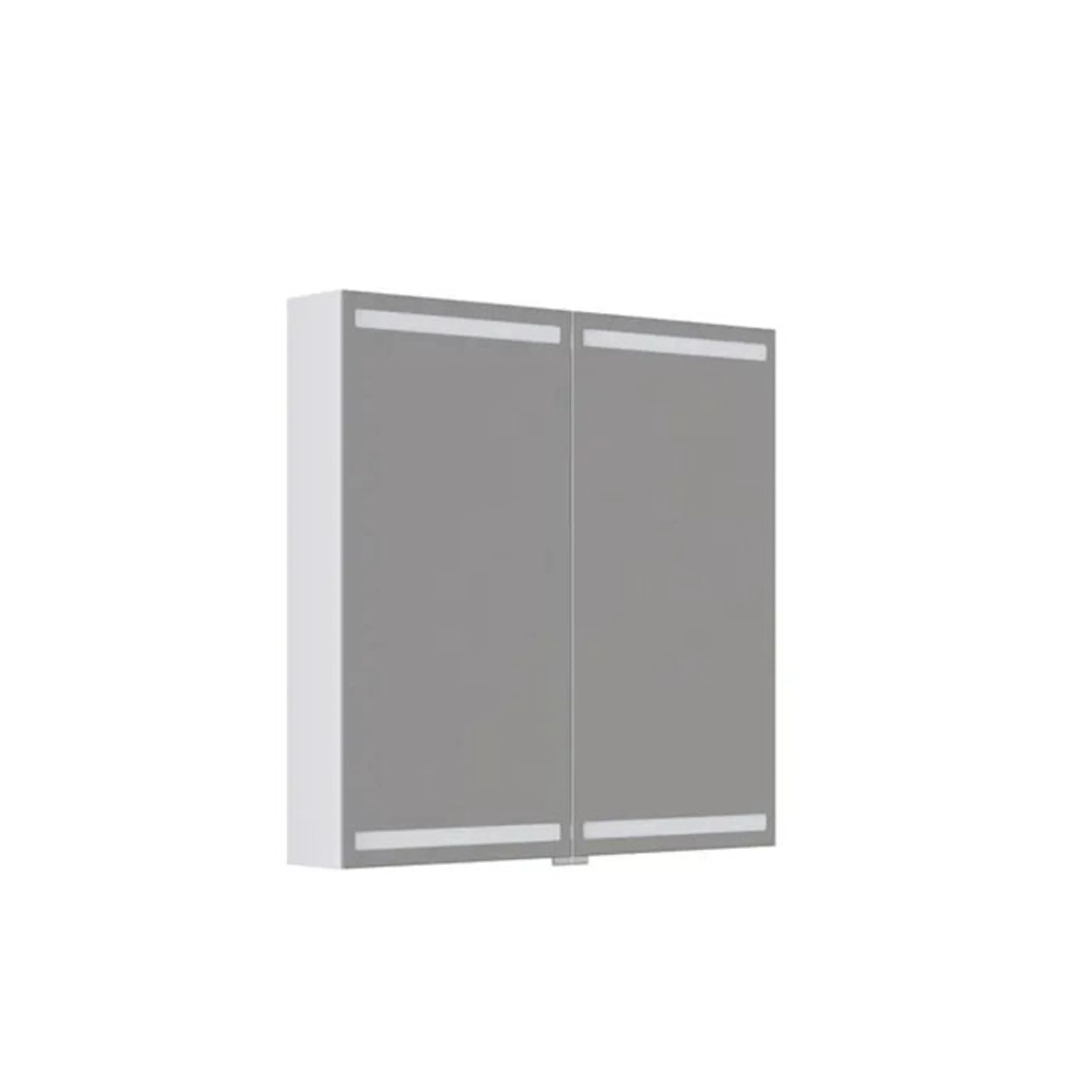 Spegelskåp Level 2 luckor 80x80 cm 800x800 mm, Vit Matt Lack