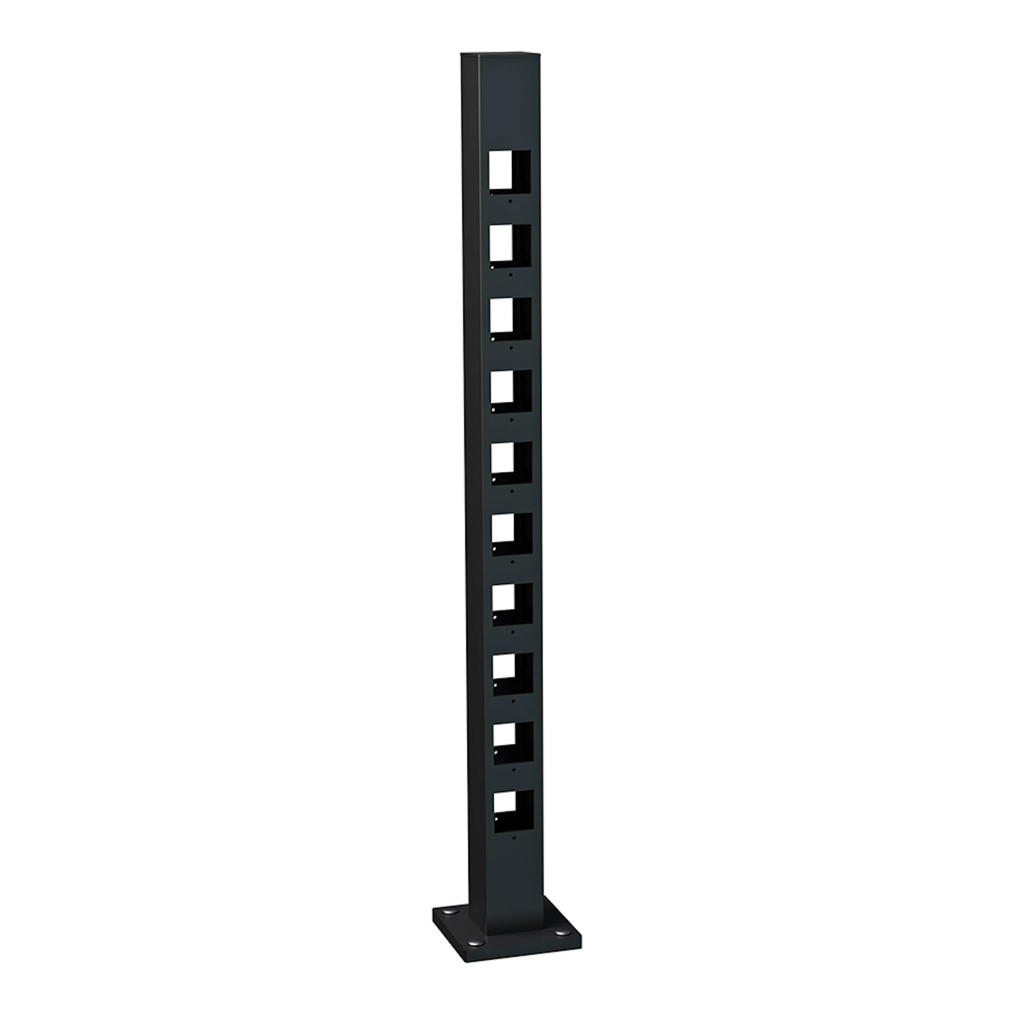 Staketstolpe Furen 1255mm Mellanstolpe SVART Höjd: 1255 mm, Svart