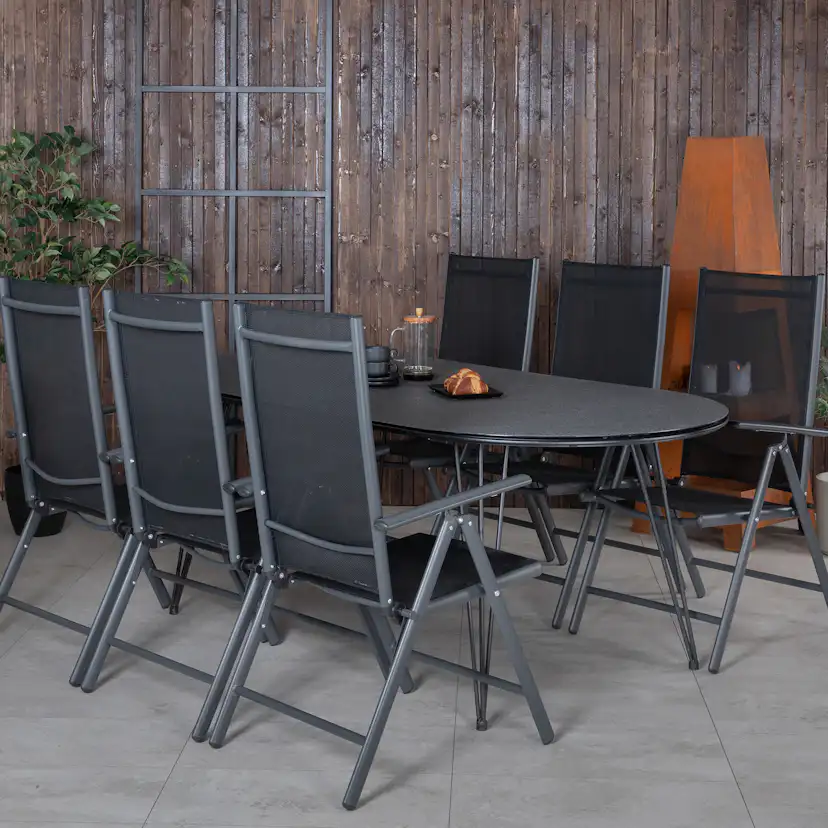 Matgrupp Venture Home Ville med 6 Bend Matstolar