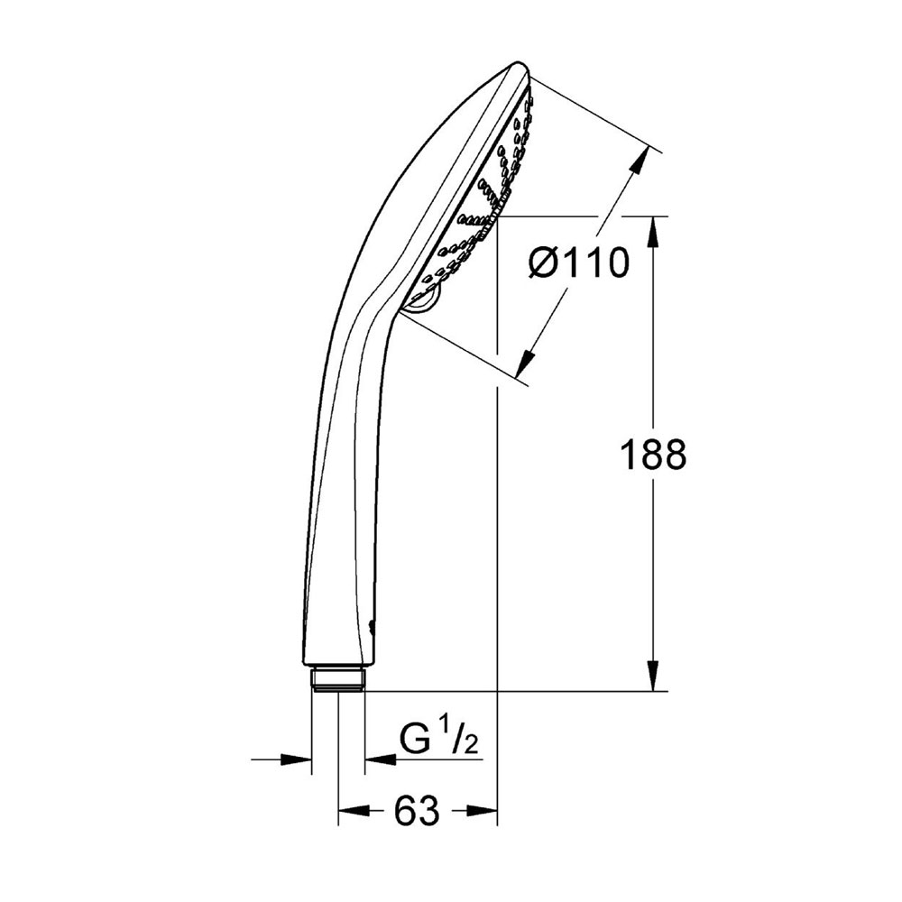 Handdusch Grohe Euphoria 110 Massage med 3 Stråltyper
