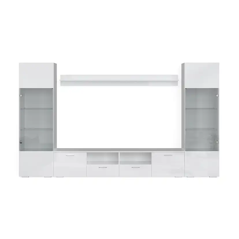 TV-Möbelset In Living Mellon Vit TV-Bänk & Hyllor 260cm