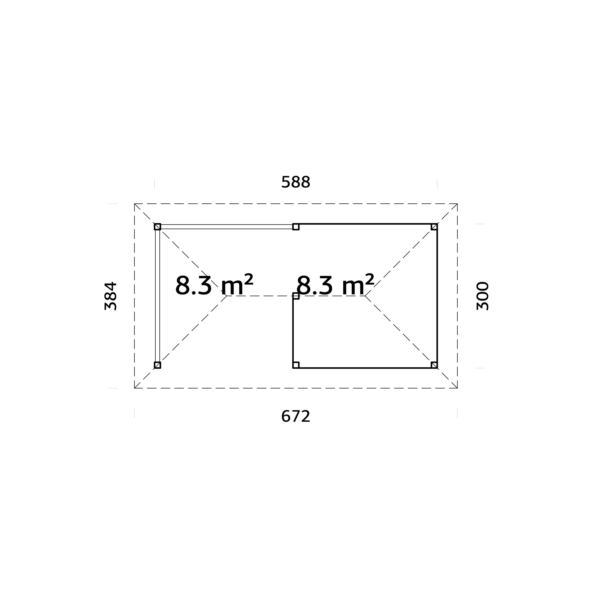 Stuga Palmako Bianca 16,6 m2 Set 3