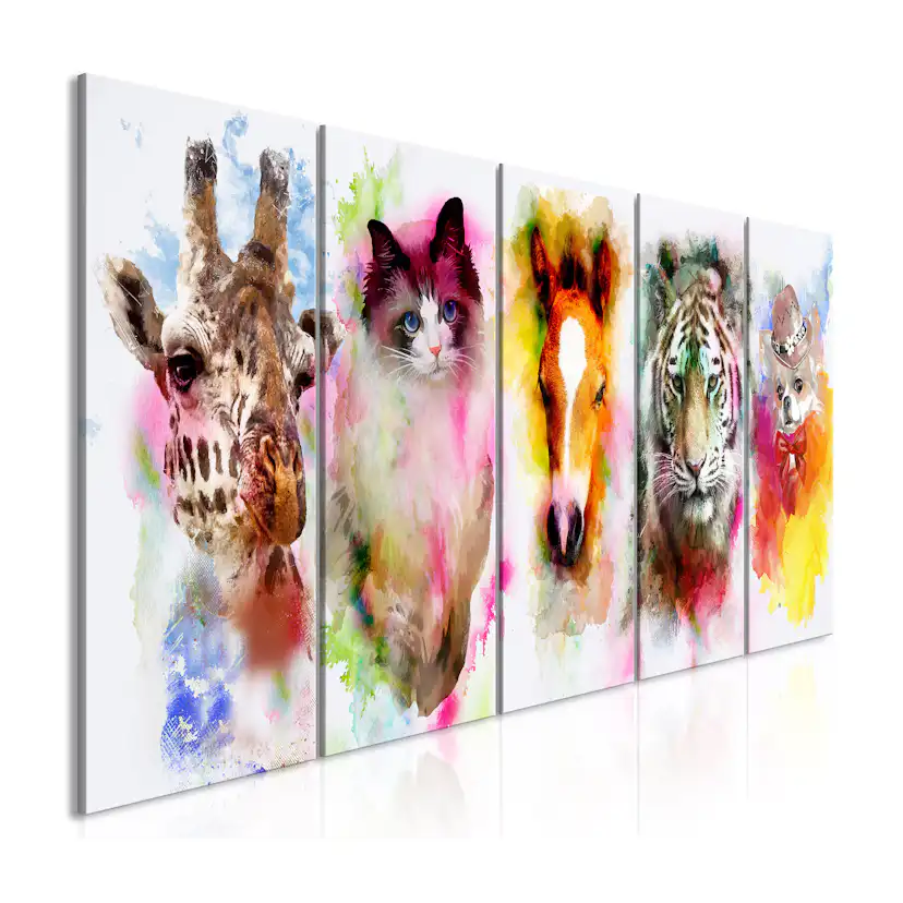 Tavla Arkiio Watercolour Animals 5 delar