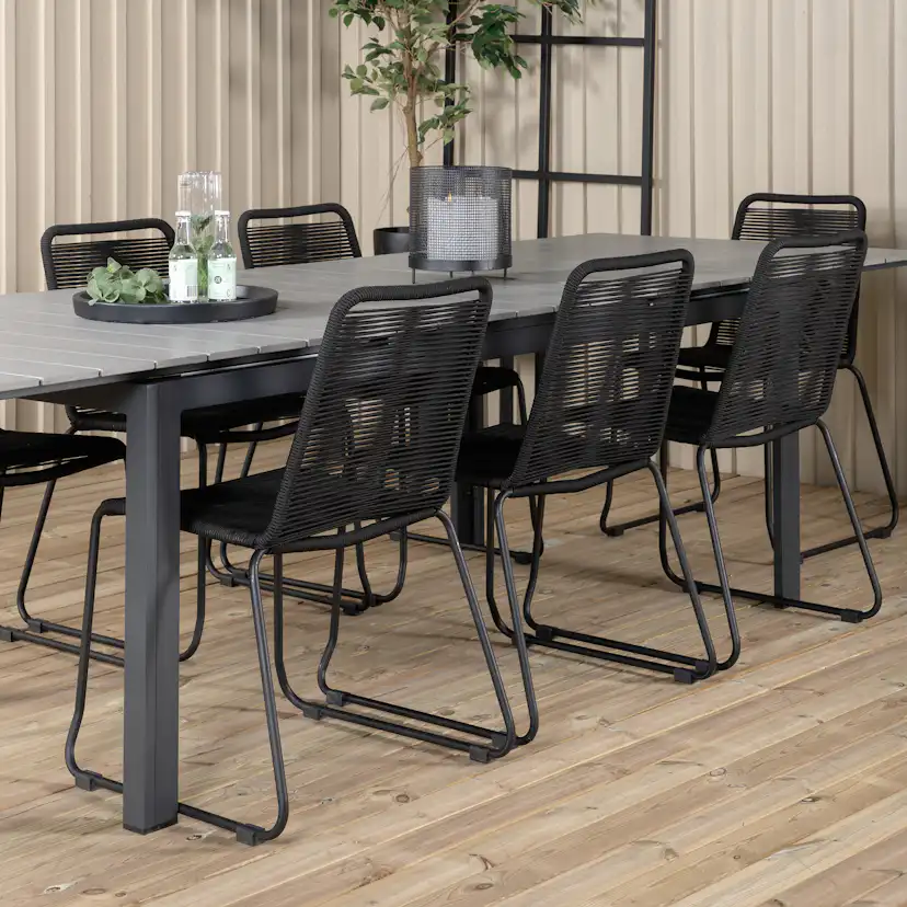 Matgrupp Venture Home Lova 224 med 8 Leon Stapelbara Matstolar