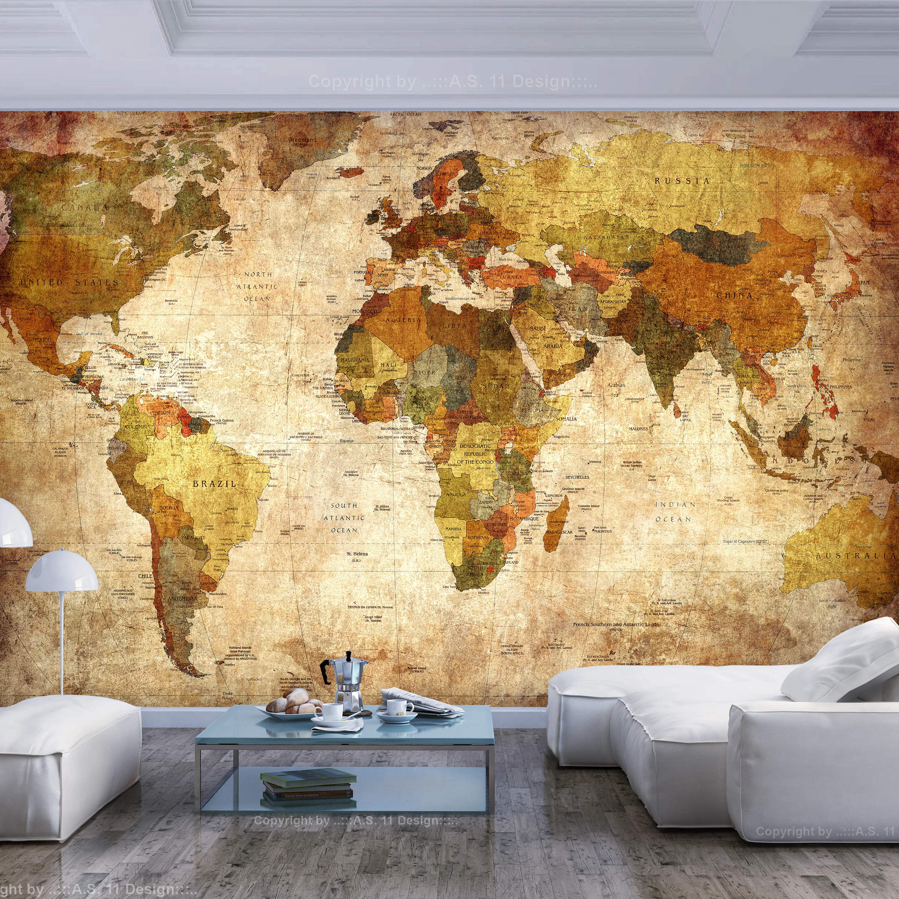 Fototapet Arkiio Självhäftande Old World Map