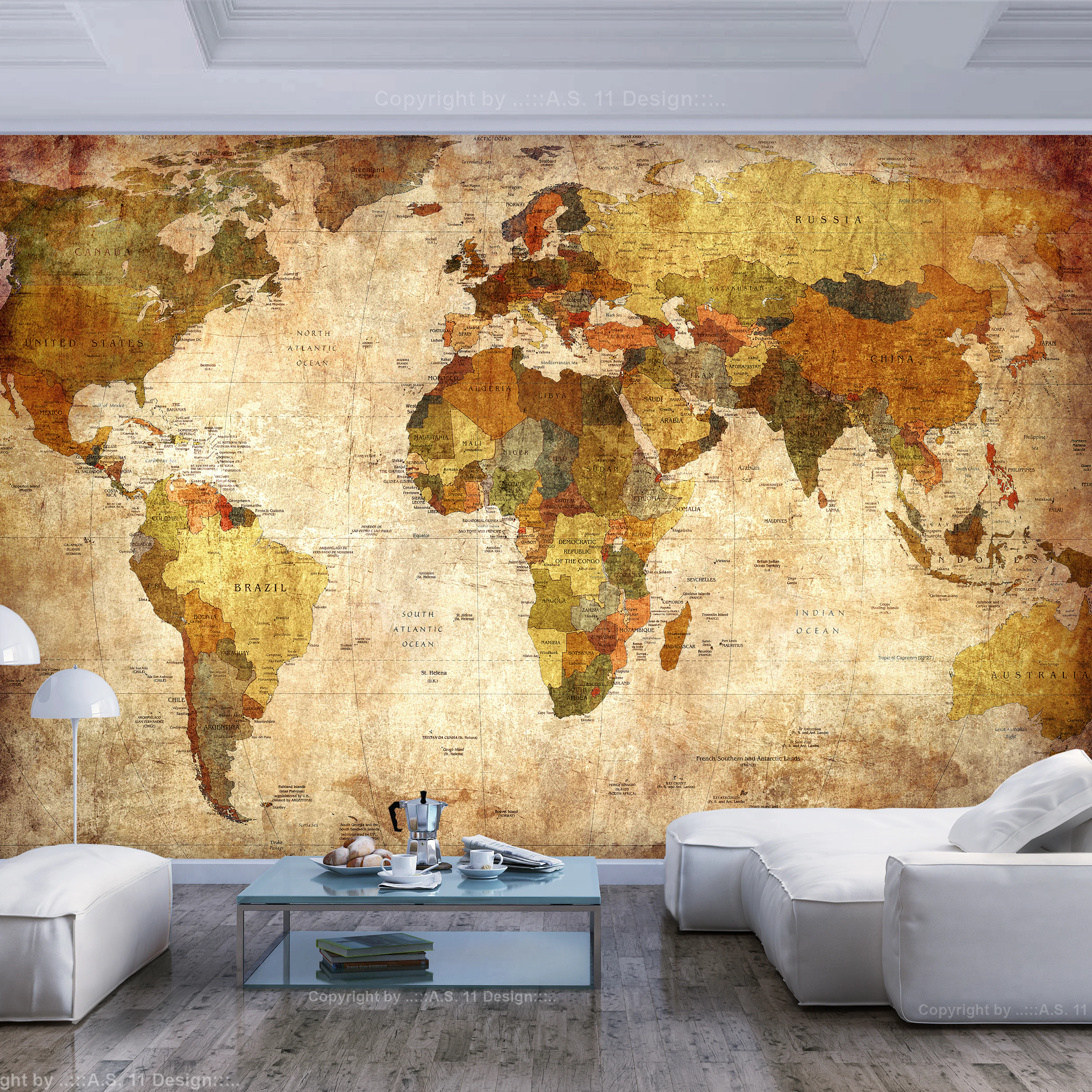 Fototapet Arkiio Självhäftande Old World Map