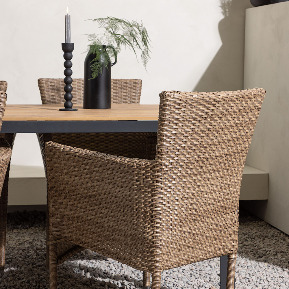 Break Diningtable Alumnium - Black / Nature Rectangular 90*1 Natur