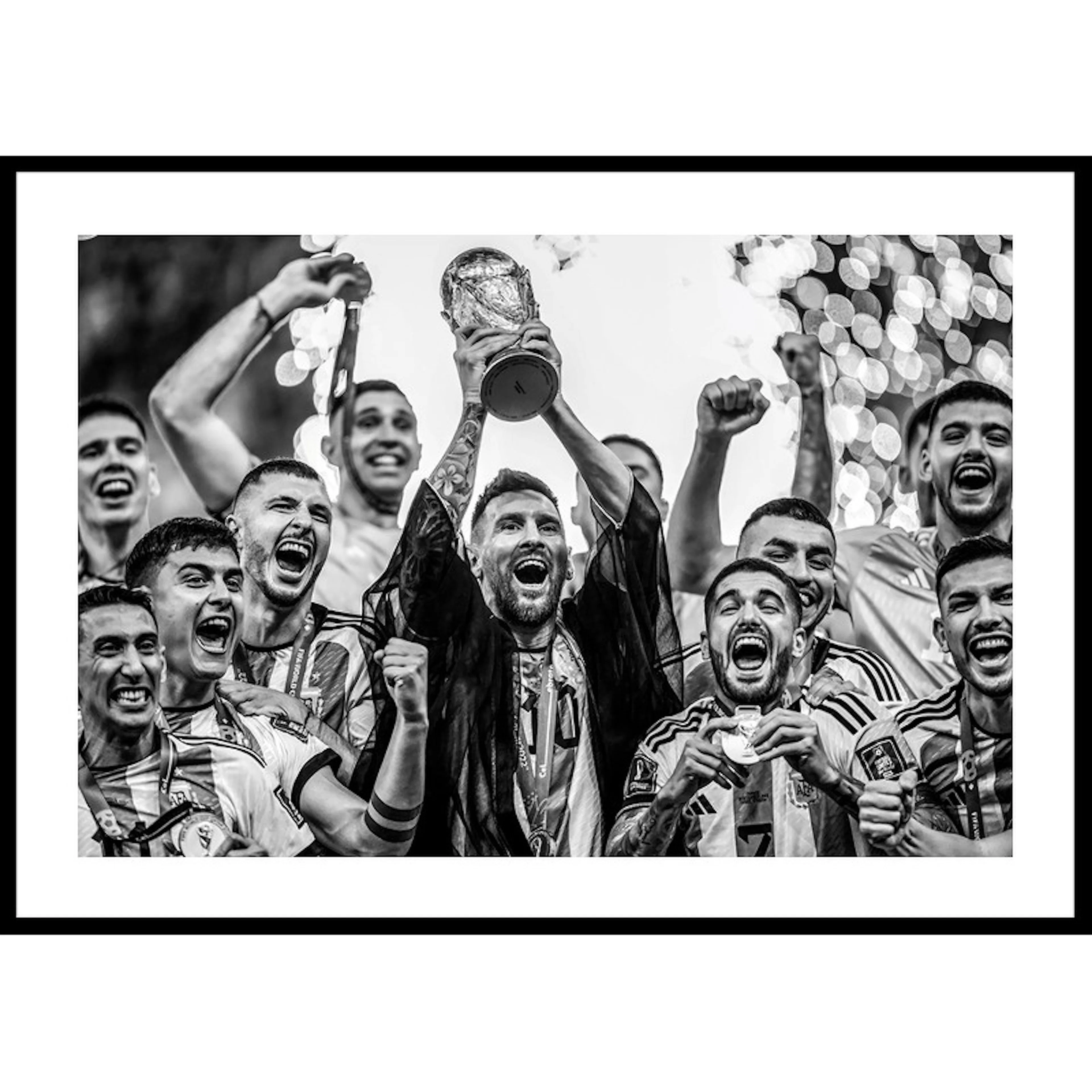 Poster Gallerix Lionel Messi Argentina World Cup 2022 B&W No1